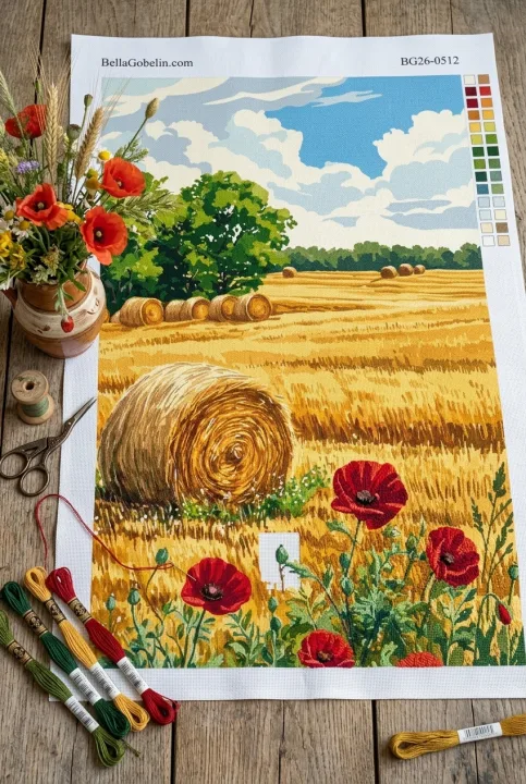Getreidefeld mit Mohnblumen