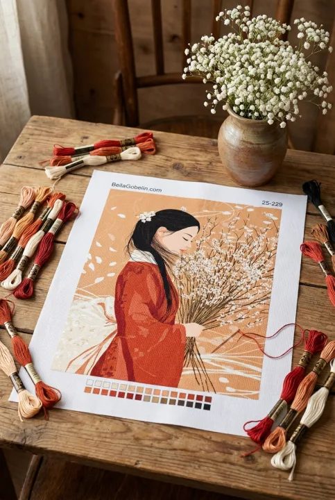 Geisha mit Blumen – 25-229