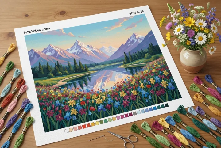 Blumenhaftiges Berglandschaftsbild – BG26-0224