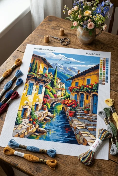 Mediterrane Kleinstadt mit Kanal