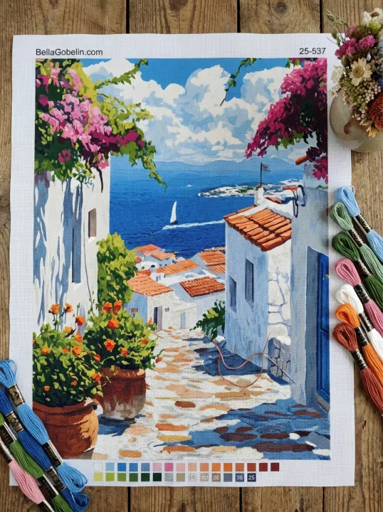Griechisches Städtchen am Meer