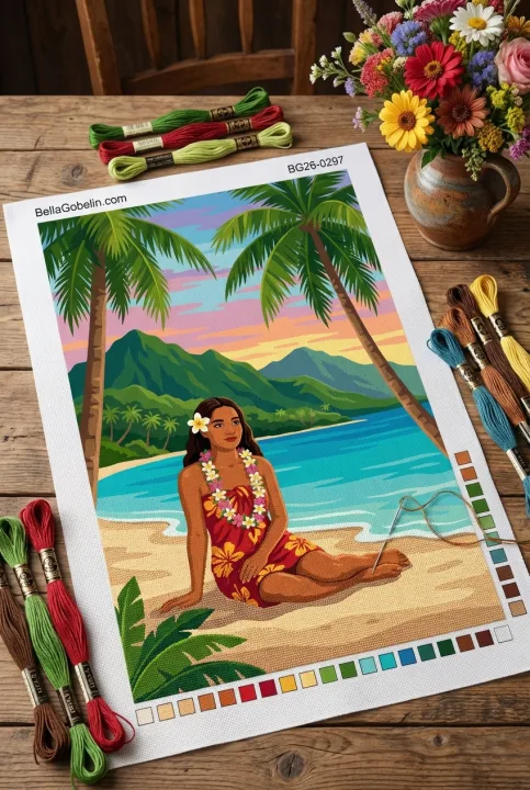 Hawaii-Mädchen am Strand