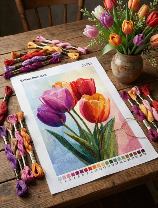 Fünf Tulpen