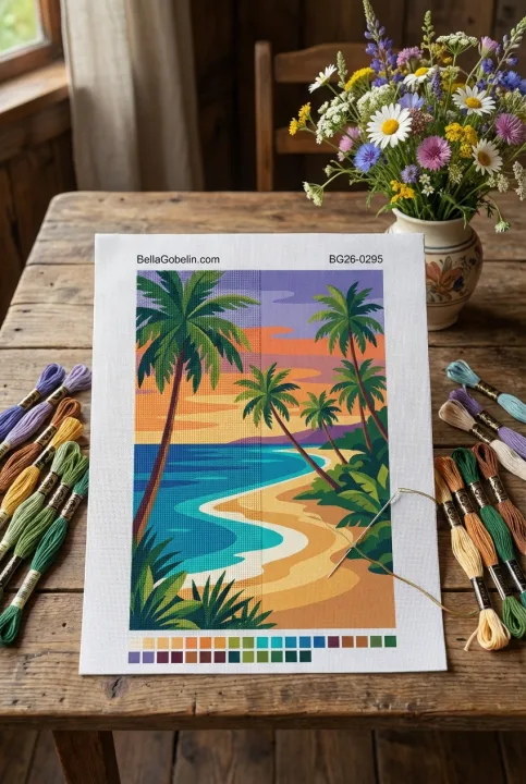 Tropischer Strand mit Palmen – BG26-0295