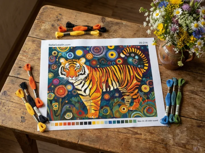 Klimt-Stil Tigerportrait