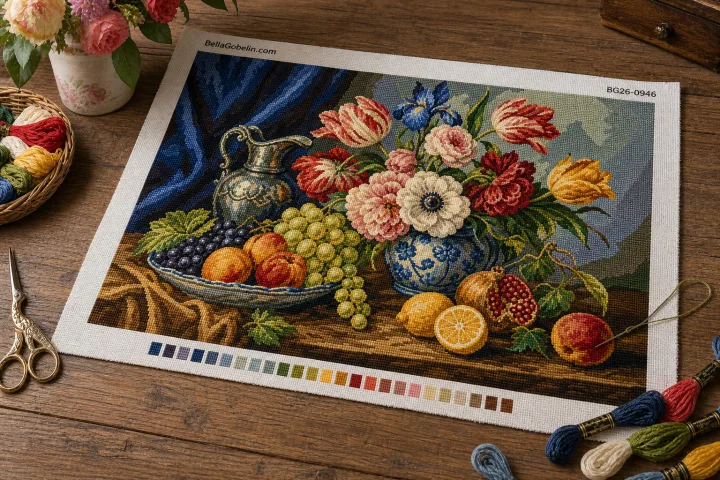 Blumen und Früchte