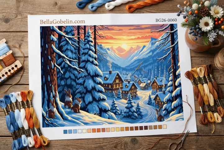 Winterlandschaft mit Häusern