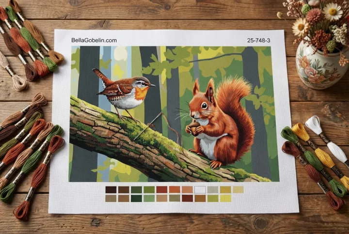 Der Eichhörnchen und der kleine Vogel