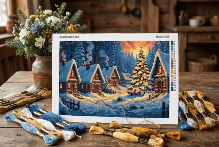 Winterliches Dorf-Weihnachtsstimmung
