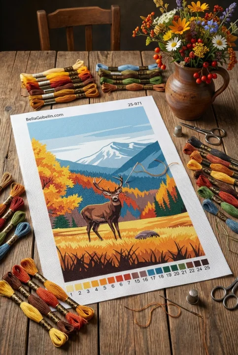 Der König der Hirsche und die Schönheit der Herbstlandschaft