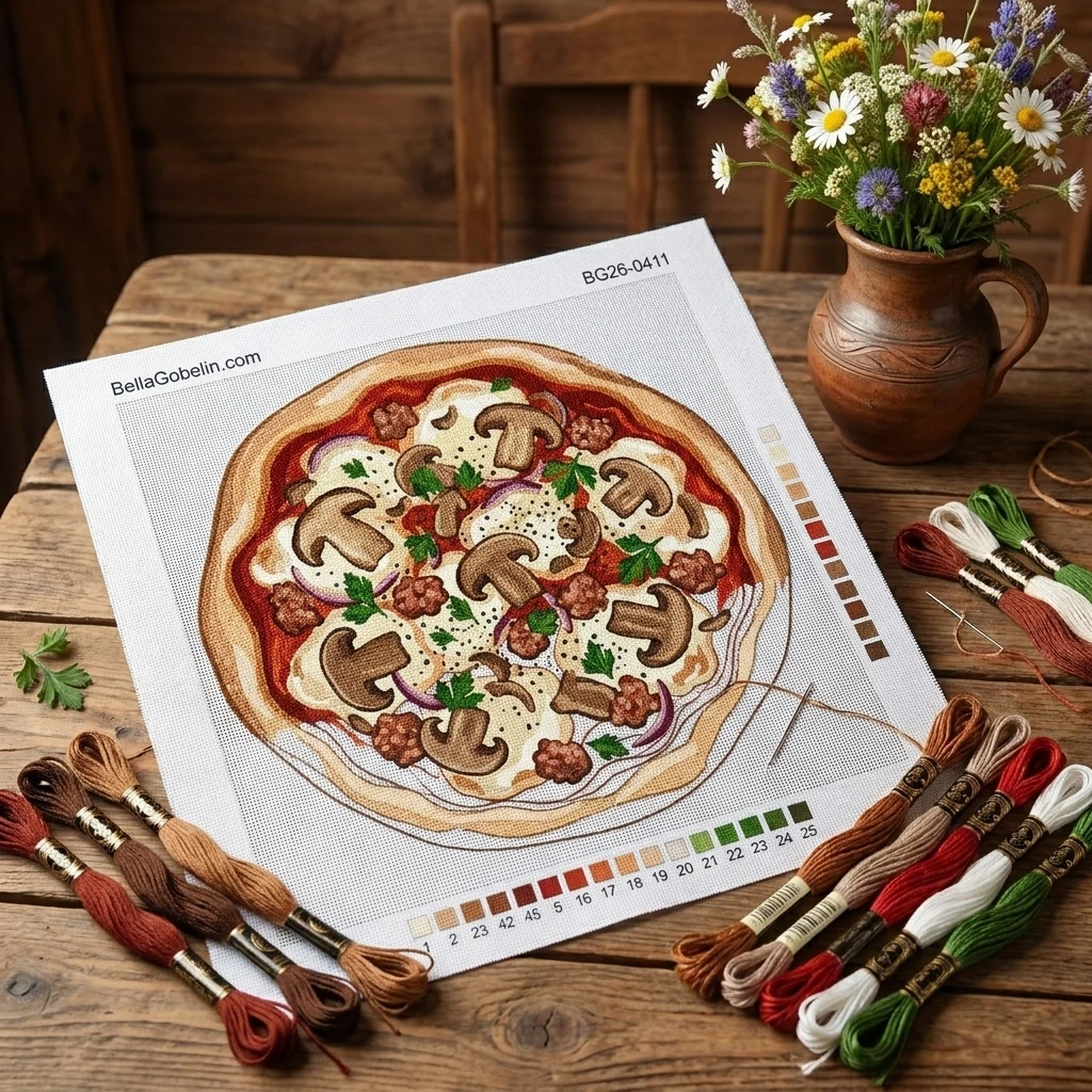 Italienische Boscaiola Pizza