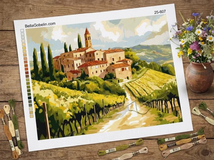 Toskanisches Dorf, Chianti, Wein