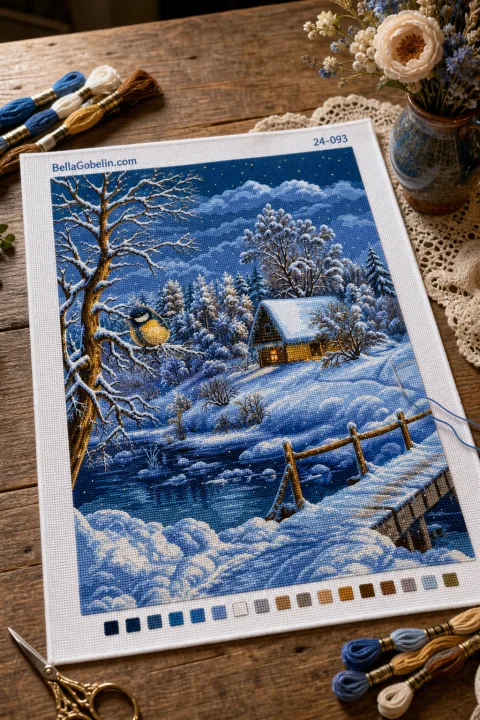 Meise auf dem Ast - winterliche Stimmung