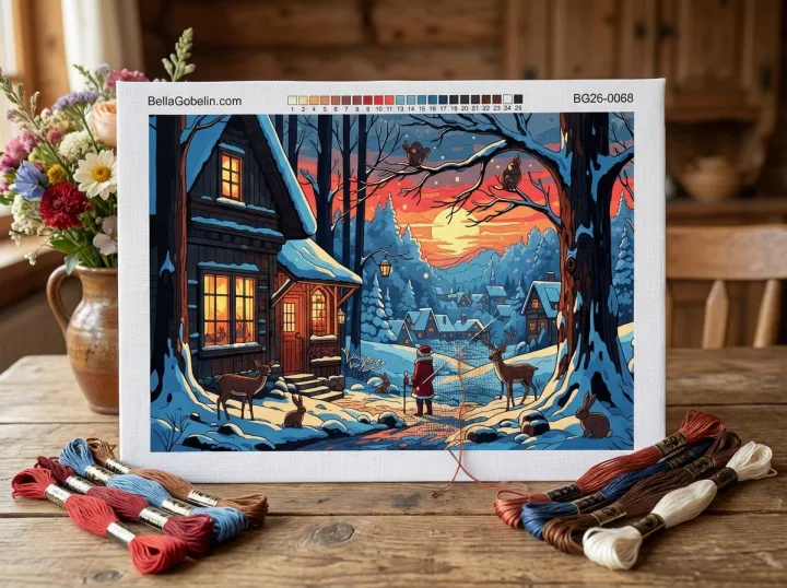 Winterlandschaft mit Nikolaus-Design