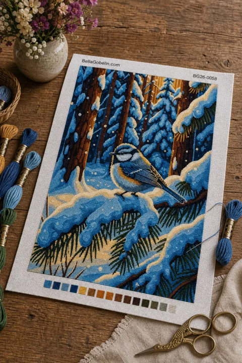 Wintervogel im Schnee