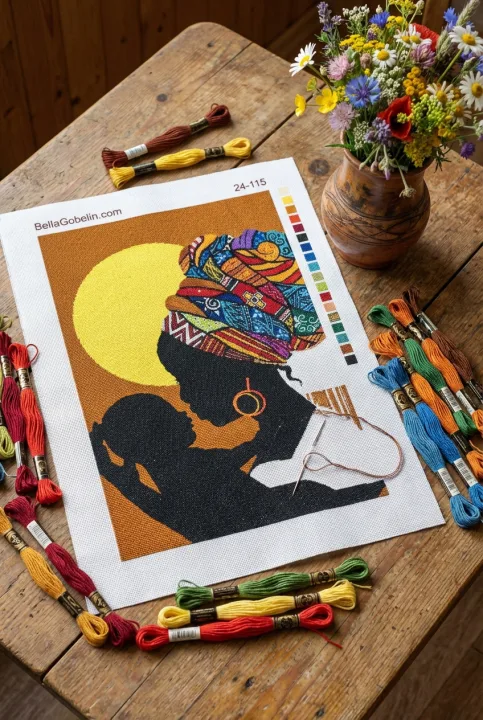 Afrikanische Dame mit Baby