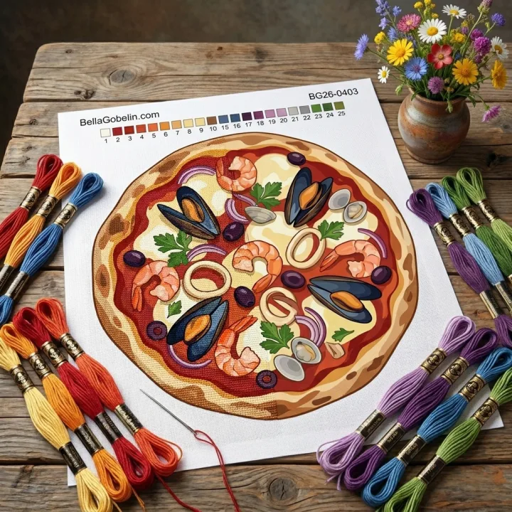 Pizza mit Meeresfrüchten