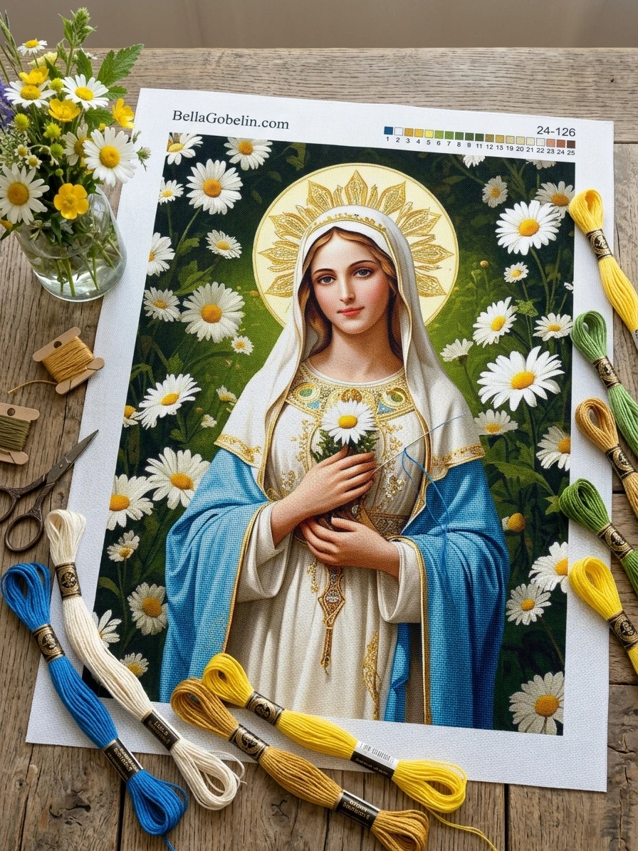 Maria mit Blumen