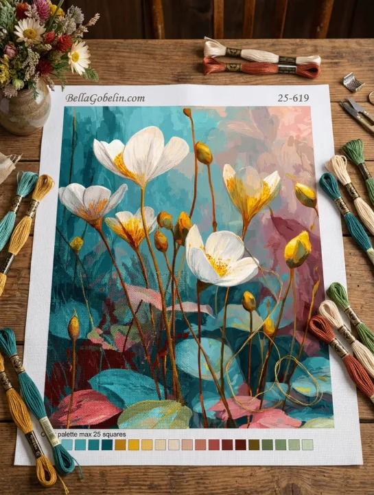 Blumenbild-Needlepoint