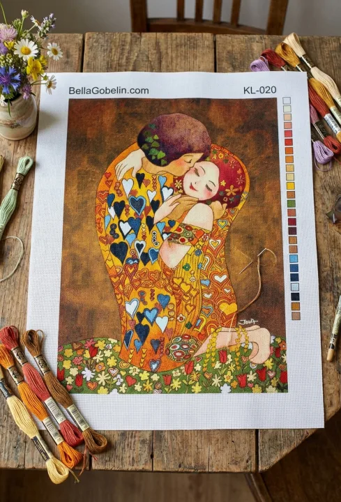Klimt-Replika im Kinderstil