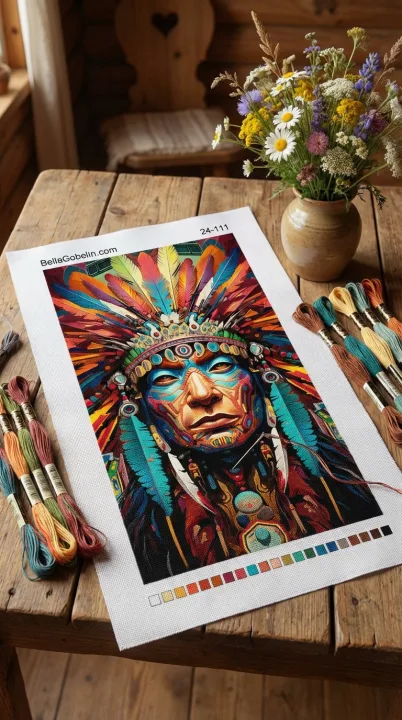 Bunte Indianerkopf