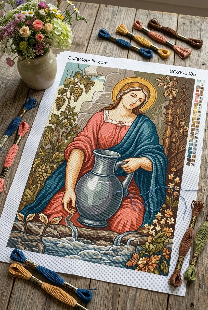 Heilige Zita mit Krug (Gobelin)