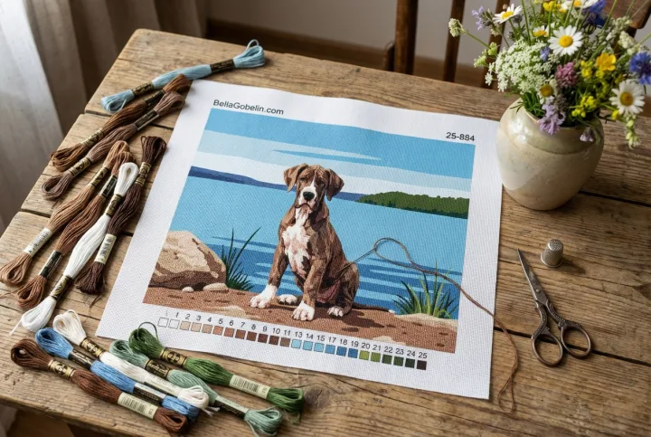 Hundeporträt - Deutscher Hundebabygirl am See