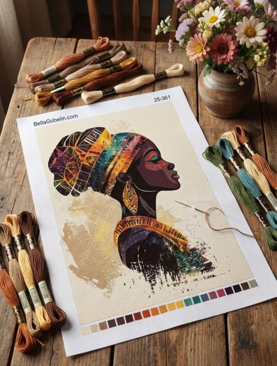 Afrikanische Dame Profilporträt