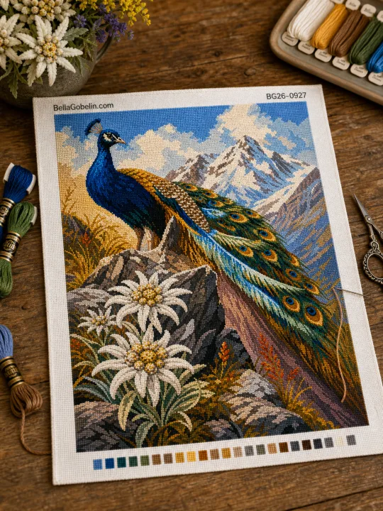 Pfau und Edelweiß