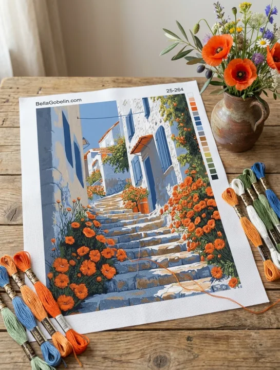 Blumige mediterrane Straßenserie – 25-264