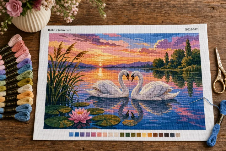 Romantisches Bild vom Schwanensee