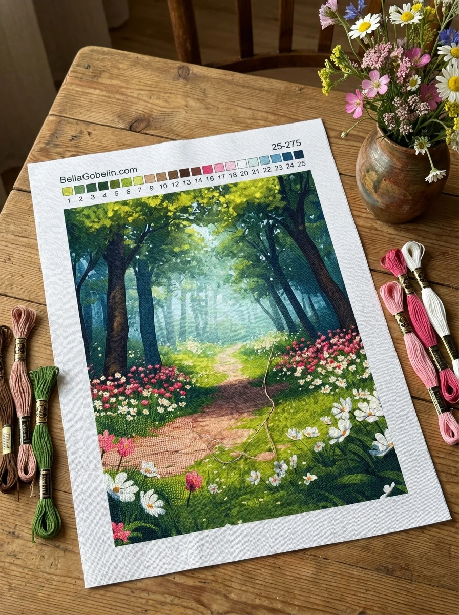 Blühender Waldweg