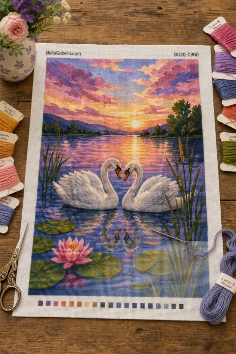 Romantisches Bild vom Schwanensee