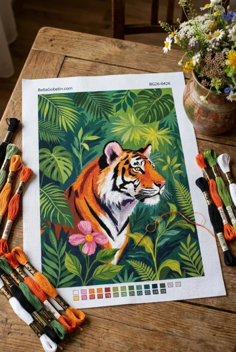 Tiger im Dschungel (Gobelin)