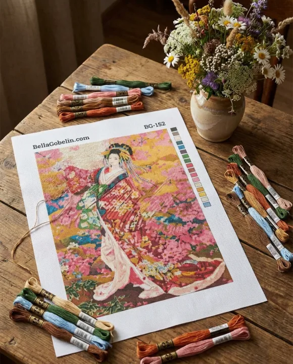 Geisha mit Blumen – BG-152