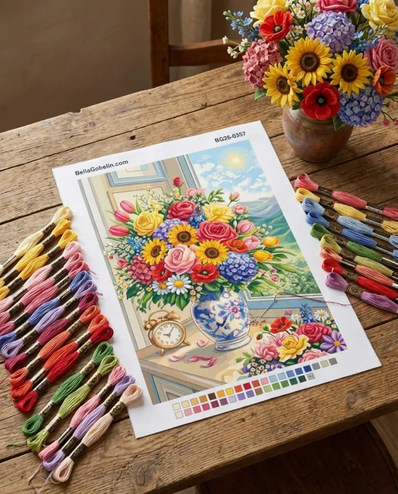 Farbenfrohes Blumenstillleben