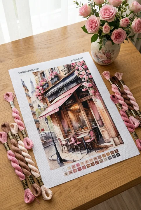 Paris Café mit Blumen