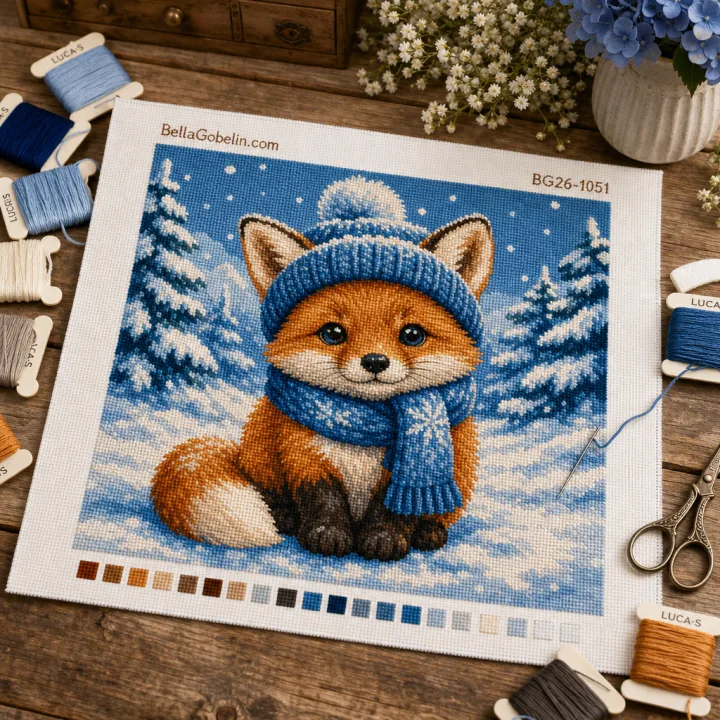 Niedlicher Fuchs im Winterwald