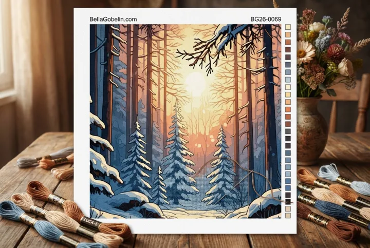 Winterwald mit Sonnenschein