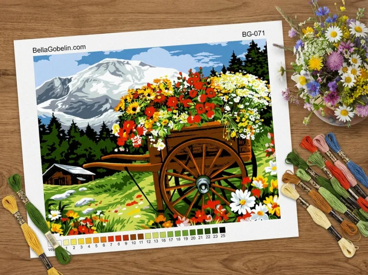 Wagen mit Blumen