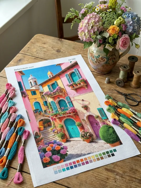 Bunte mediterrane Straße