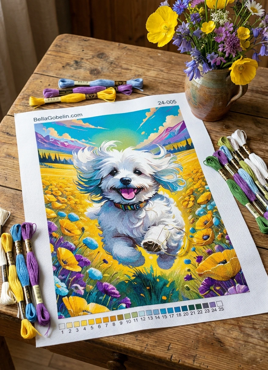 Fröhlicher kleiner Hund