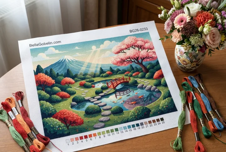 Japanischer Garten mit Koi-Karpfen