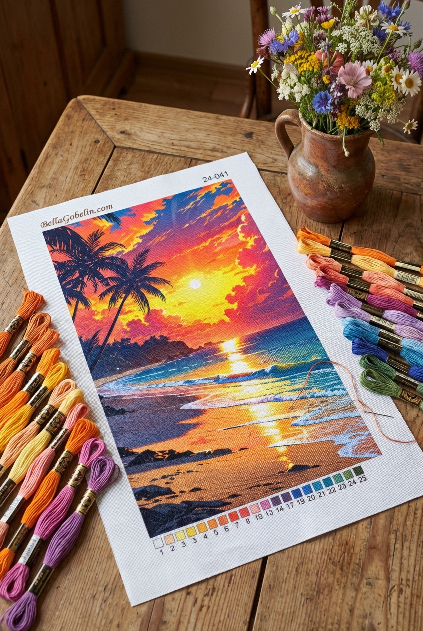 Sonnenuntergang auf der unbewohnten Insel
