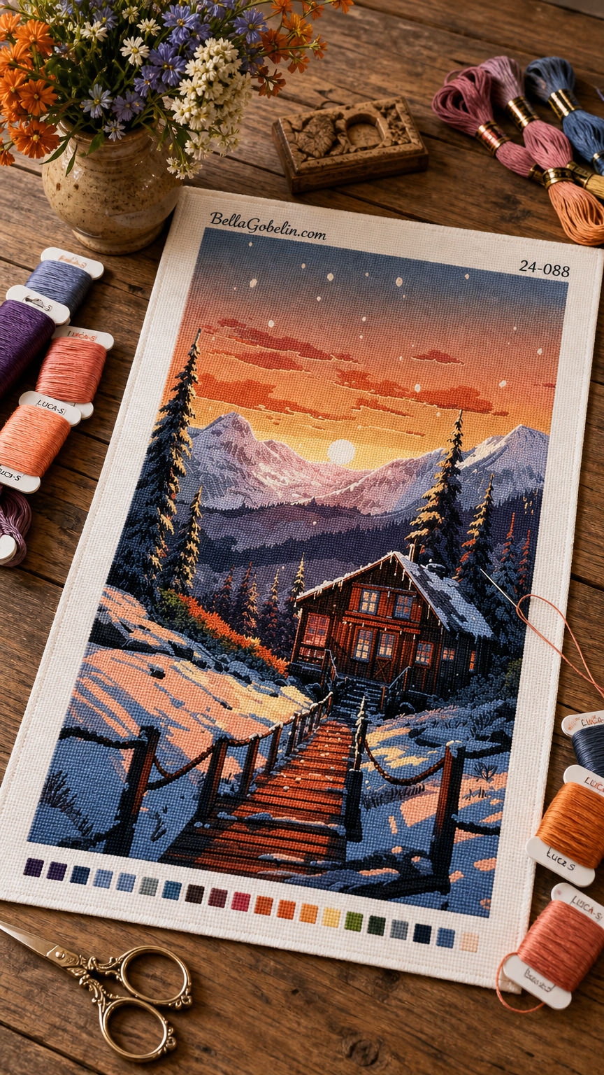 Winterabend in den Bergen