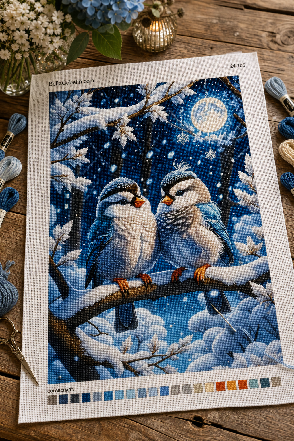Kleine Vögel in Weihnachtsstimmung