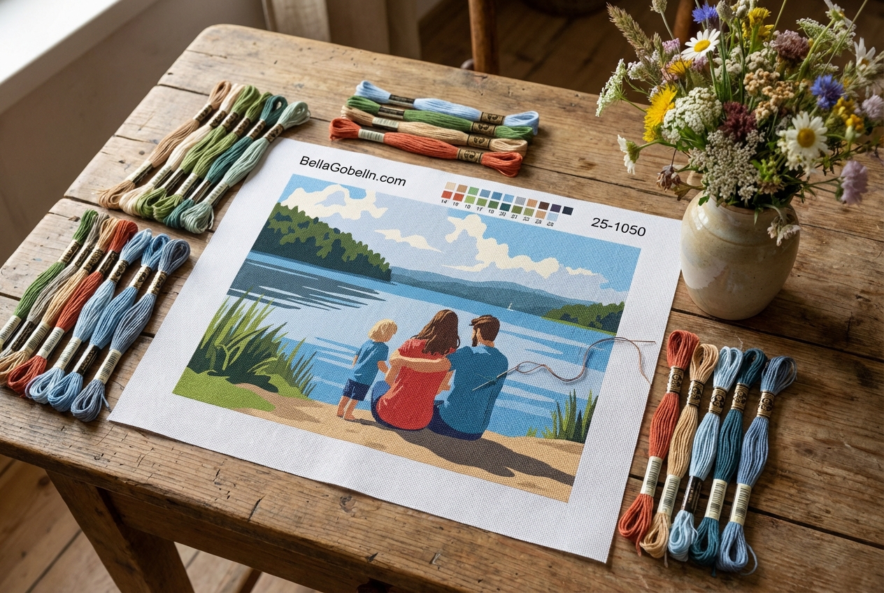 Familienatmosphäre am Seeufer
