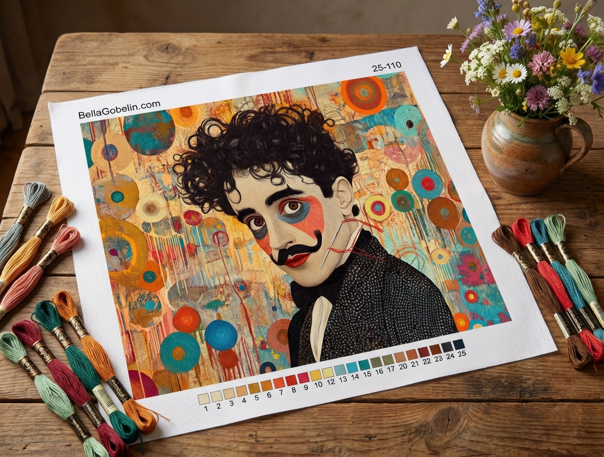 Chaplin-Porträt im Stil von Klimt – 25-110