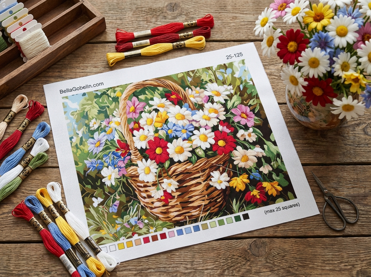 Buntes Blumenbasket