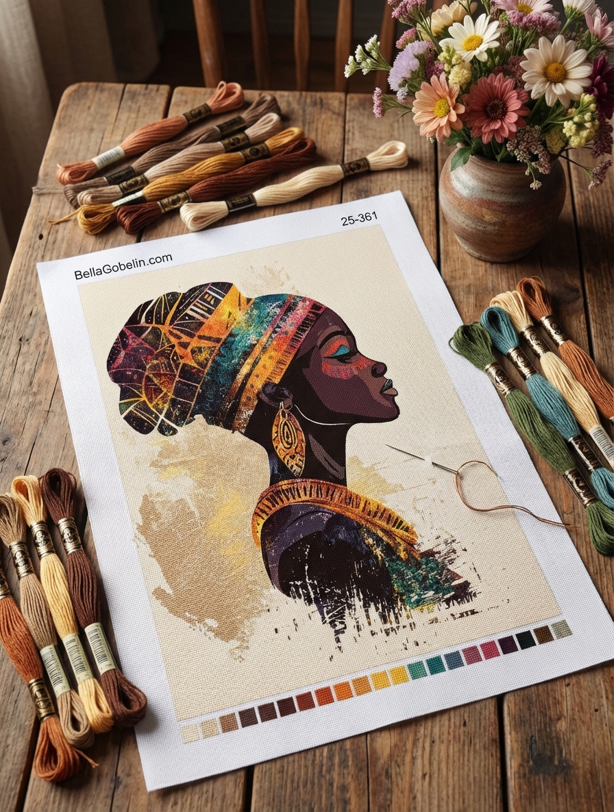 Afrikanische Dame Profilporträt
